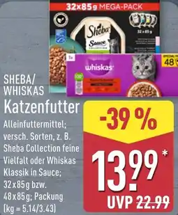 Aldi Nord SHEBA/ WHISKAS Katzenfutter Angebot