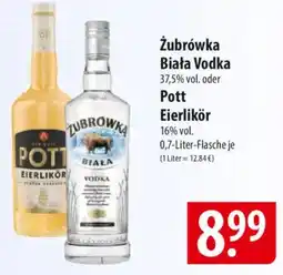 Famila Nord Ost Żubrówka Biała Vodka 37,5% vol. oder Pott Eierlikör 16% vol. Angebot