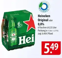Famila Nord Ost Heineken Original oder 0,0% Angebot