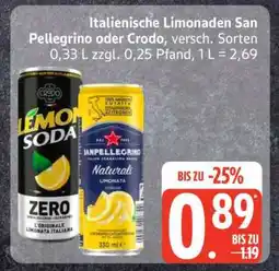 Edeka Italienische Limonaden San Pellegrino oder Crodo Angebot
