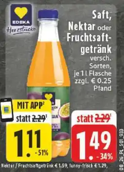 Edeka Saft, Nektar oder Fruchtsaftgetränk Angebot