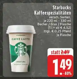 Edeka Starbucks Kaffeespezialitäten Angebot