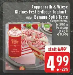 Edeka Coppenrath & Wiese Kleines Fest Erdbeer-Joghurt oder Banana-Split-Torte Angebot