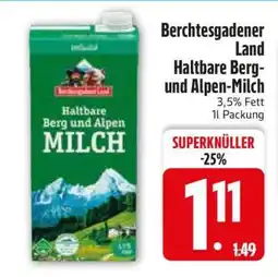 Edeka Berchtesgadener Land Haltbare Berg- und Alpen-Milch Angebot