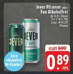 Edeka JEVER Pilsener oder Fun Alkoholfrei Angebot