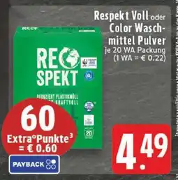 Edeka Respekt Voll oder Color Waschmittel Pulver Angebot