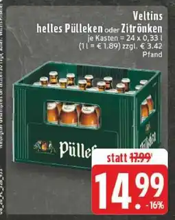 Edeka Veltins helles Pülleken oder Zitrönken Angebot