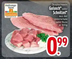 Edeka Strohschwein Gulasch oder Schnitzel Angebot