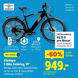 Lidl ZÜNDAPP E-Bike Trekking, 28 Angebot