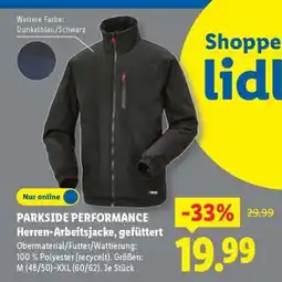 Lidl PARKSIDE PERFORMANCE Herren-Arbeitsjacke, gefüttert Angebot