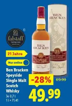 Lidl Ben Bracken Speyside Single Malt Scotch Whisky Angebot