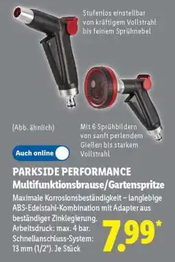 Lidl PARKSIDE PERFORMANCE Multifunktionsbrause/Gartenspritze Angebot