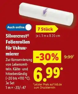 Lidl Silvercrest Folienrollen für Vakuumierer Angebot
