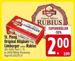 Edeka St. Mang Original Allgäuer Limburger oder Rubius Angebot