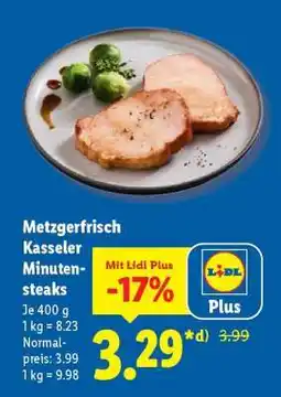 Lidl Metzgerfrisch Kasseler Minuten steaks Angebot