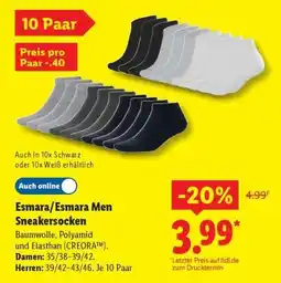 Lidl Esmara/Esmara Men Sneakersocken Angebot
