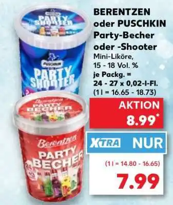 Kaufland BERENTZEN oder PUSCHKIN Party-Becher oder -Shooter Angebot