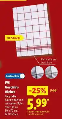 Lidl W5 Geschirrtücher Angebot