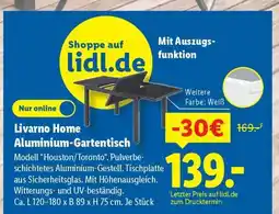 Lidl LIVARNO home Aluminium-Gartentisch Angebot