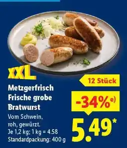 Lidl Metzgerfrisch Frische grobe Bratwurst Angebot