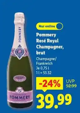 Lidl Pommery Rosé Royal, Champagner, brut Angebot