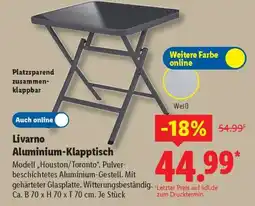 Lidl Livarno Aluminium-Klapptisch Angebot