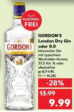 Kaufland GORDON'S London Dry Gin oder 0.0 Angebot