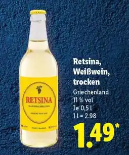 Lidl Retsina, Weißwein, trocken Angebot