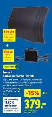 Lidl Tronic Balkonkraftwerk Flexible Angebot