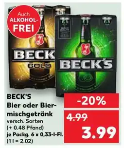 Kaufland BECK'S Bier oder Biermischgetränk Angebot