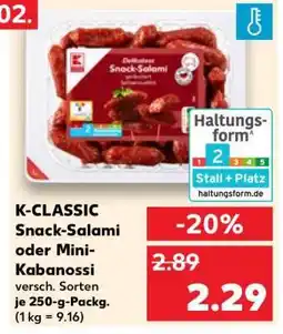 Kaufland K-CLASSIC Snack-Salami oder Mini-Kabanossi Angebot