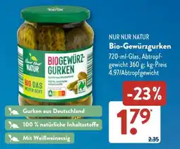 Aldi Süd NUR NUR NATUR Bio-Gewürzgurken Angebot