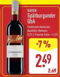 Aldi Nord BADEN Spätburgunder QbA Angebot