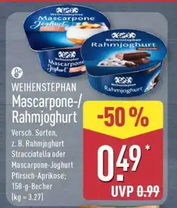 Aldi Nord WEIHENSTEPHAN Mascarpone- / Rahmjoghurt Angebot