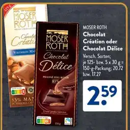 Aldi Süd MOSER ROTH Chocolat Création oder Chocolat Délice Angebot