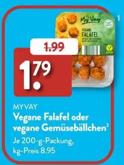 Aldi Süd MYVAY Vegane Falafel oder vegane Gemüsebällchen Angebot