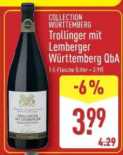 Aldi Nord Trollinger mit Lemberger Württemberg QbA Angebot