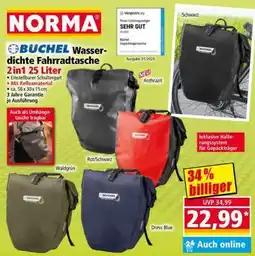 Norma BUCHEL Wasserdichte Fahrradtasche 2in1 25 Liter Angebot