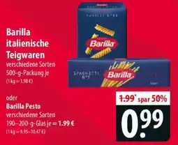 Famila Nord Ost Barilla italienische Teigwaren oder Barilla Pesto Angebot