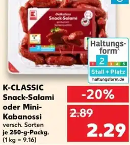 Kaufland K-CLASSIC Snack-Salami oder Mini Kabanossi Angebot