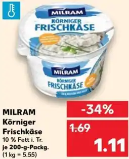Kaufland MILRAM Körniger Frischkäse Angebot