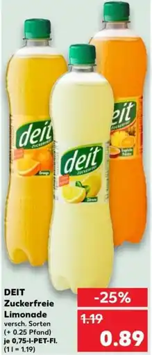 Kaufland DEIT Zuckerfreie Limonade Angebot