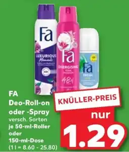 Kaufland FA Deo-Roll-on oder -Spray Angebot