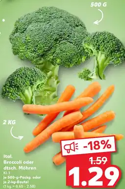 Kaufland Ital. Broccoli oder dtsch. Möhren Angebot