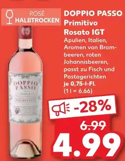 Kaufland DOPPIO PASSO Primitivo Rosato IGT Angebot