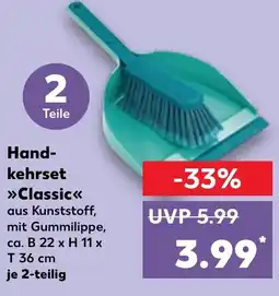 Kaufland Handkehrset kehrset >>>Classic<< aus Kunststoff, mit Gummilippe, ca. B 22 x H 11 x Angebot
