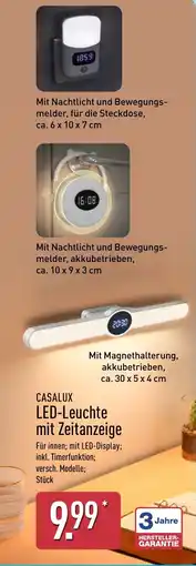 Aldi Nord CASALUX LED-Leuchte mit Zeitanzeige Angebot