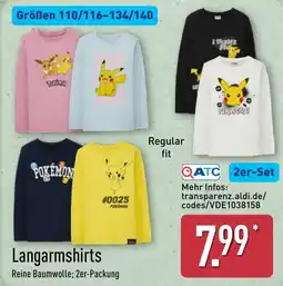 Aldi Nord Langarmshirts 2er-Set Angebot