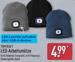 Aldi Nord TOPCRAFT LED-Arbeitsmütze Angebot