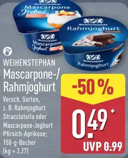 Aldi Nord WEIHENSTEPHAN Mascarpone-/ Rahmjoghurt Angebot